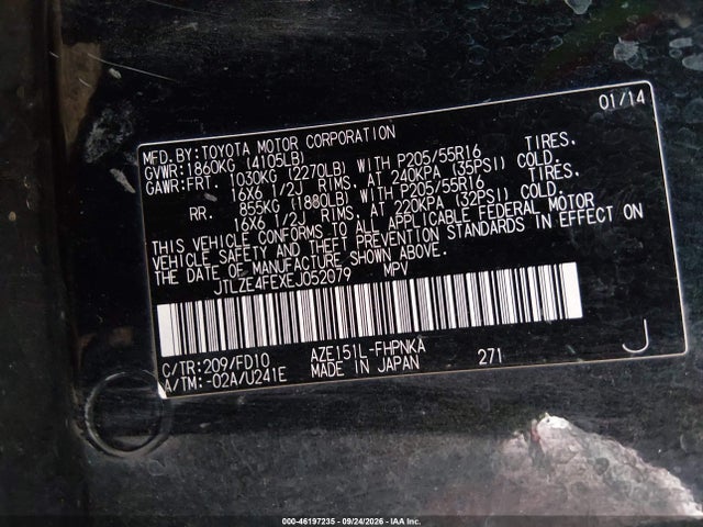 46197235 :رقم المزاد ، JTLZE4FEXEJ052079 vin ، 2014 Scion Xb مزاد بيع