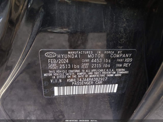 Продаж на аукціоні авто 2024 Hyundai Sonata Sel, vin: KMHL14JA4RA382917, номер лоту: 46197262