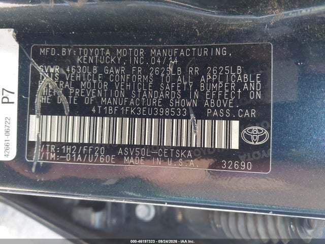 Продажа на аукционе авто 2014 Toyota Camry Se, vin: 4T1BF1FK3EU398533, номер лота: 46197323