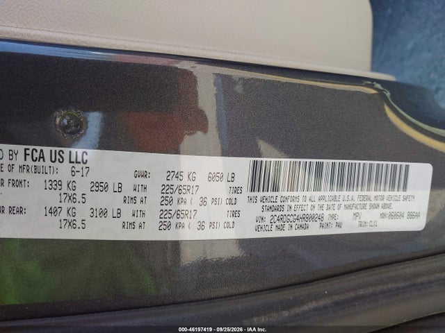 Dodge Grand Caravan Sxt 2017 2C4RDGCG4HR800248 Image 9