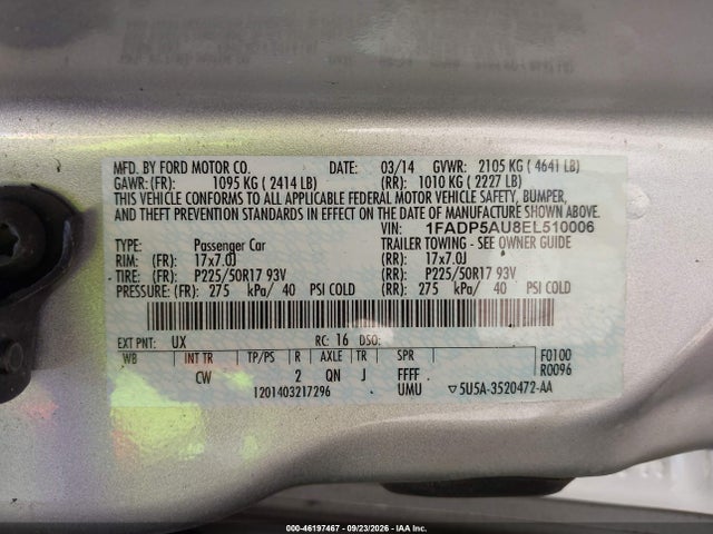 Продажа на аукционе авто 2014 Ford C-max Hybrid Se, vin: 1FADP5AU8EL510006, номер лота: 46197467