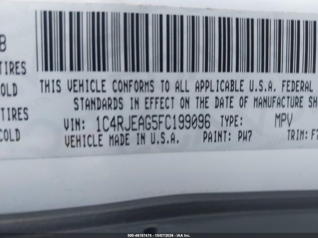 1C4RJEAG5FC199096 Jeep Grand Cherokee Laredo