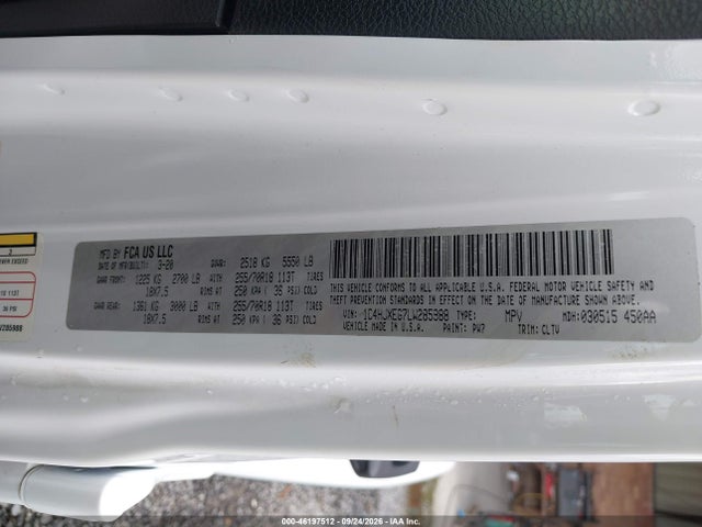 Продаж на аукціоні авто 2020 Jeep Wrangler Unlimited Sahara 4x4, vin: 1C4HJXEG7LW285988, номер лоту: 46197512
