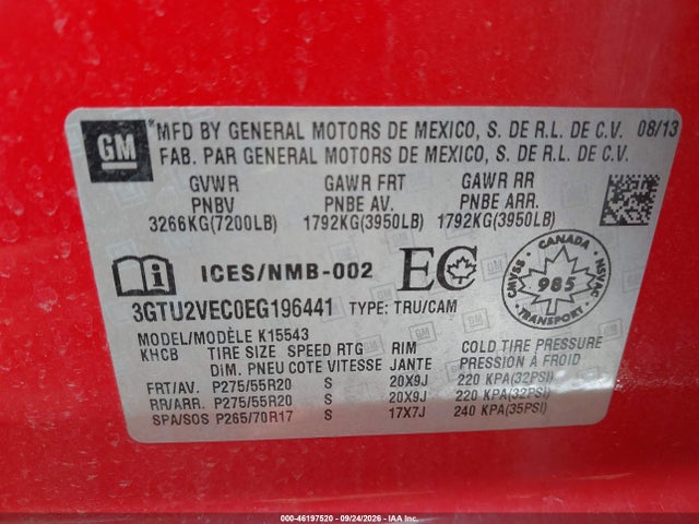 GMC Sierra 1500 Slt 2014 3GTU2VEC0EG196441 Image 9