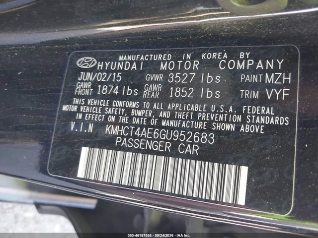 Hyundai ACCENT SE 2016 KMHCT4AE6GU952683 Image 9