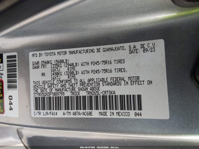 3TYRX5GN3PT089799 Toyota Tacoma 2wd Sr
