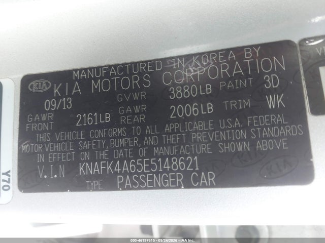 Продаж на аукціоні авто 2014 Kia Forte Lx, vin: KNAFK4A65E5148621, номер лоту: 46197615