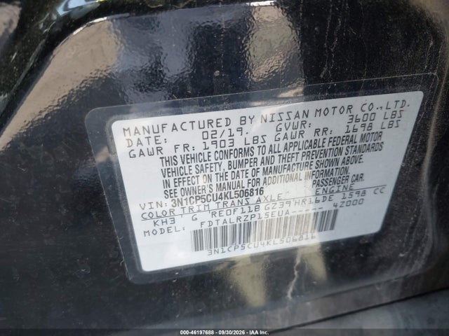 Nissan KICKS S 2019 3N1CP5CU4KL506816 Image 9