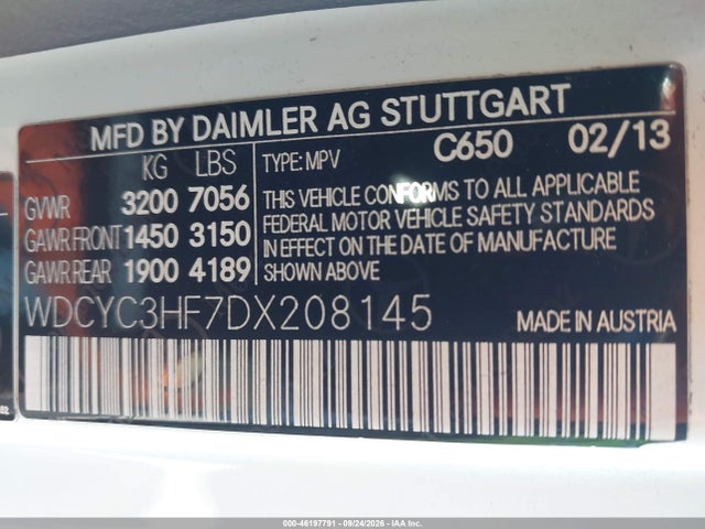 Aukcja sprzedaży 2013 Mercedes-benz G 550 4matic, vin: WDCYC3HF7DX208145, numer aukcji: 46197791