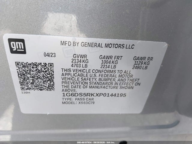 Aukcja sprzedaży 2023 Cadillac Ct5 Premium Luxury, vin: 1G6DS5RKXP0144195, numer aukcji: 46197934