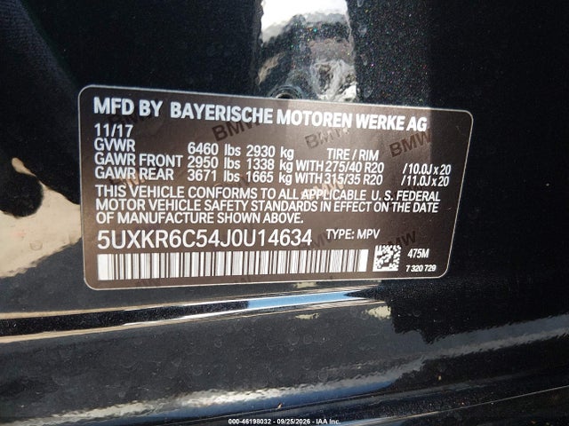 5UXKR6C54J0U14634 BMW X5 Xdrive50i