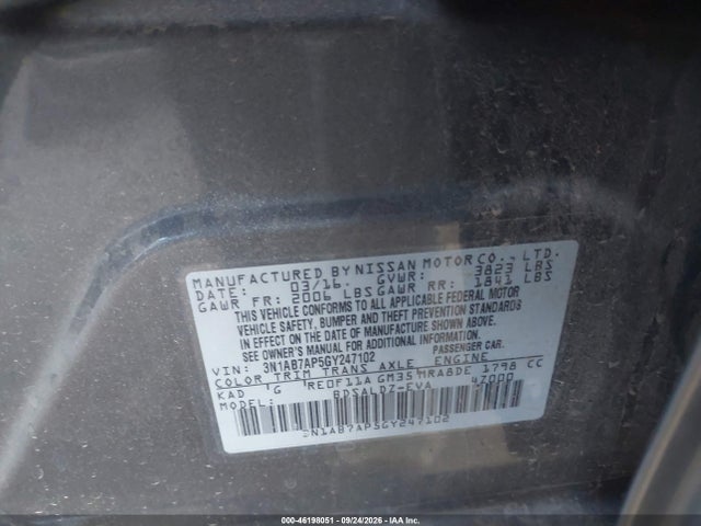 Продажа на аукционе авто 2016 Nissan Sentra Sv, vin: 3N1AB7AP5GY247102, номер лота: 46198051