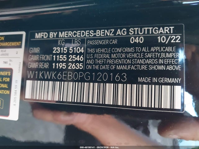 46198141 :رقم المزاد ، W1KWK6EB0PG120163 vin ، 2023 Mercedes-benz Amg C 43 4matic مزاد بيع