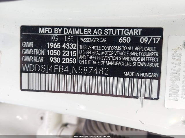 Mercedes-Benz CLA 250 2018 WDDSJ4EB4JN587482 Image 9