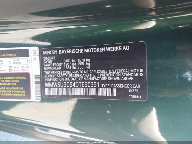 Aukcja sprzedaży 2013 Mini Hardtop Cooper, vin: WMWSU3C54DT690391, numer aukcji: 46198307