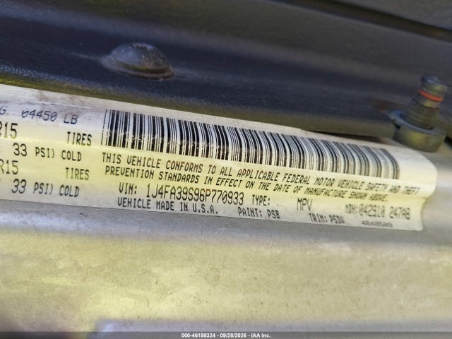 46198324 :رقم المزاد ، 1J4FA39S96P770933 vin ، 2006 Jeep Wrangler X مزاد بيع