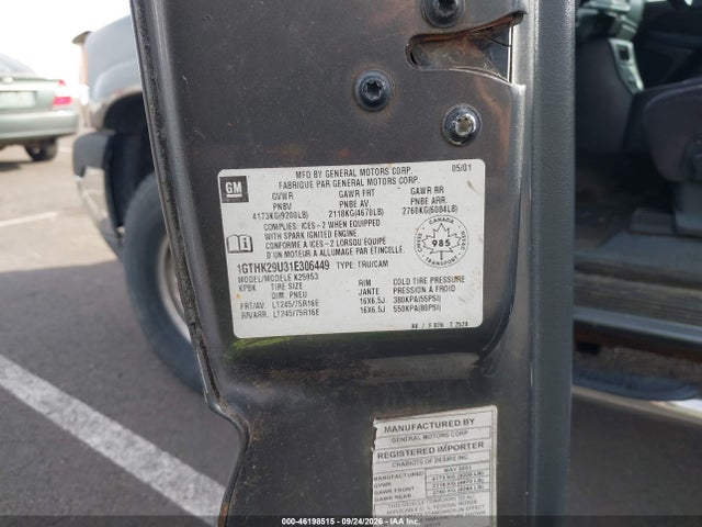 Aukcja sprzedaży 2001 Gmc Sierra 2500hd Sl/sle, vin: 1GTHK29U31E306449, numer aukcji: 46198515