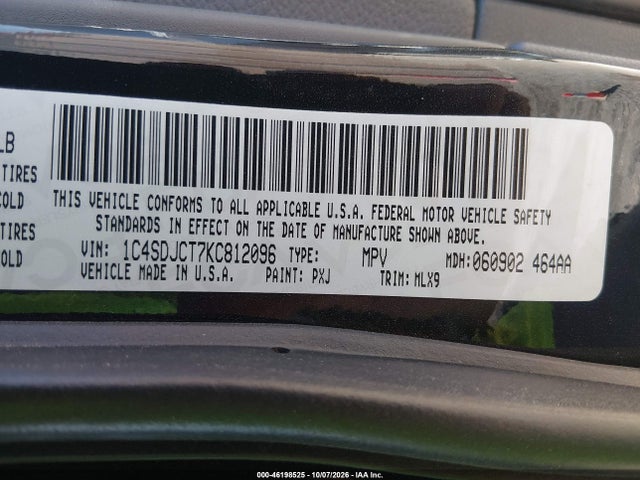 Продаж на аукціоні авто 2019 Dodge Durango R/t Awd, vin: 1C4SDJCT7KC812096, номер лоту: 46198525