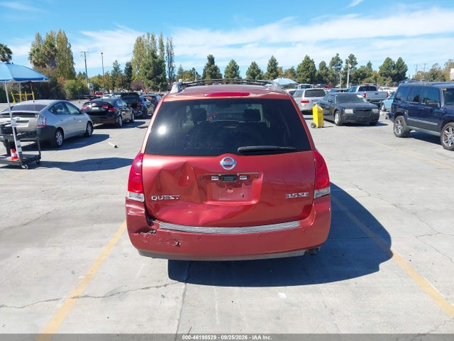 2004 Nissan Quest 3.5 Se მანქანა იყიდება აუქციონზე, vin: 5N1BV28U34N314842, აუქციონის ნომერი: 46198529