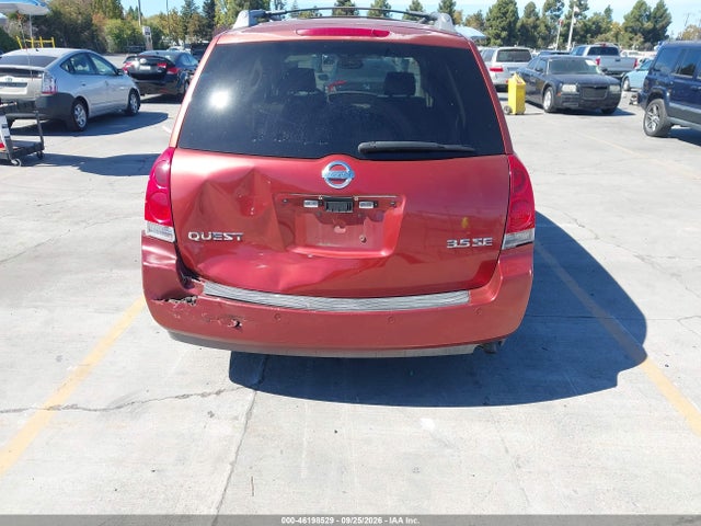 2004 Nissan Quest 3.5 Se მანქანა იყიდება აუქციონზე, vin: 5N1BV28U34N314842, აუქციონის ნომერი: 46198529