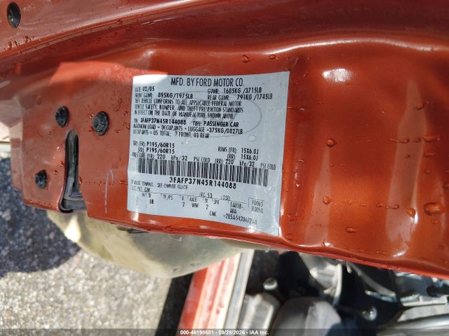 Продаж на аукціоні авто 2005 Ford Focus Zx5, vin: 3FAFP37N45R144088, номер лоту: 46198681