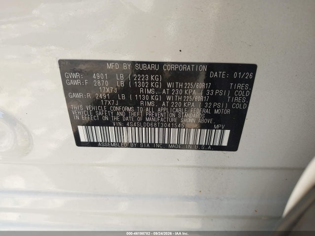 46198782 :رقم المزاد ، 4S4SLDD68T3041545 vin ، 2026 Subaru Forester Premium مزاد بيع