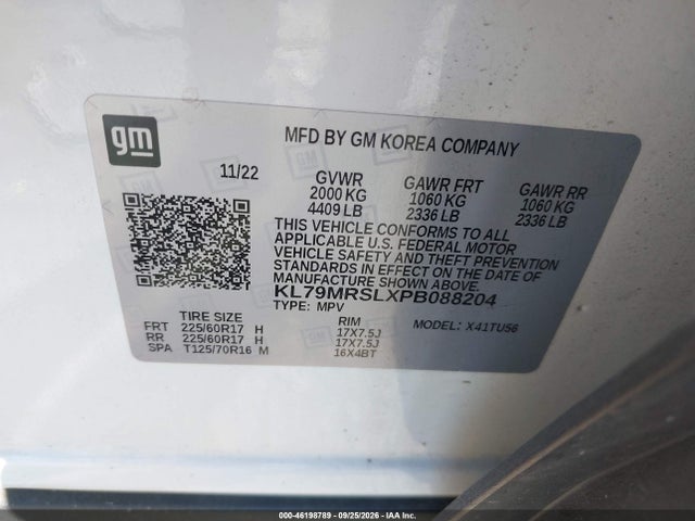 46198789 :رقم المزاد ، KL79MRSLXPB088204 vin ، 2023 Chevrolet Trailblazer Awd Lt مزاد بيع