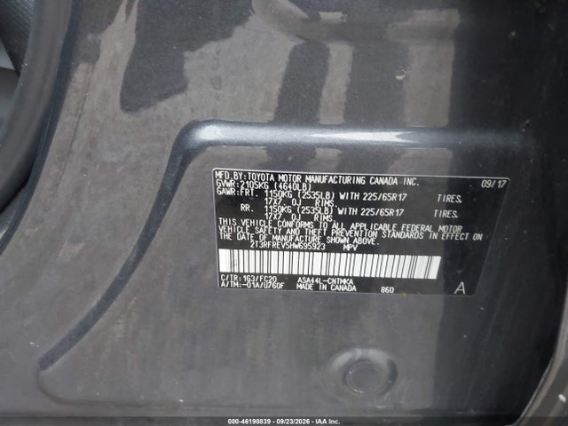 46198839 :رقم المزاد ، 2T3RFREV5HW695923 vin ، 2017 Toyota Rav4 Xle مزاد بيع
