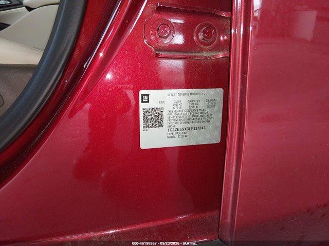 Aukcja sprzedaży 2020 Chevrolet Malibu Fwd Premier, vin: 1G1ZE5SX3LF117243, numer aukcji: 46198967