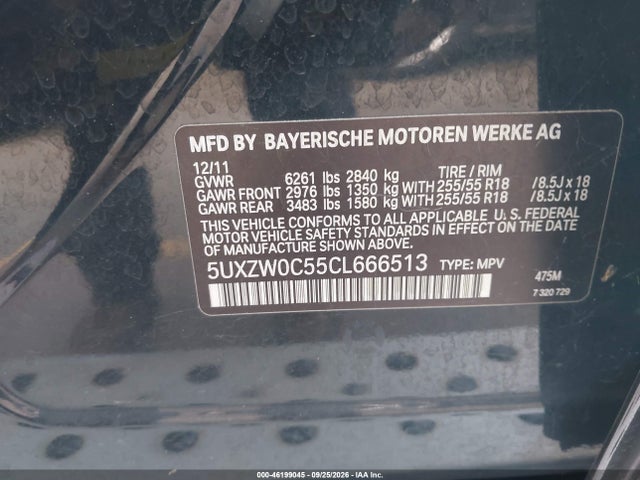46199045 :رقم المزاد ، 5UXZW0C55CL666513 vin ، 2012 Bmw X5 35d مزاد بيع