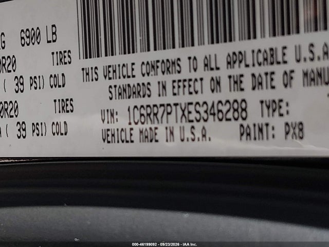 46199092 :رقم المزاد ، 1C6RR7PTXES346288 vin ، 2014 Ram 1500 Longhorn Limited مزاد بيع
