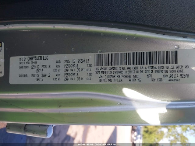 Aukcja sprzedaży 2009 Jeep Wrangler Unlimited Sahara, vin: 1J4GA59169L726908, numer aukcji: 46199101