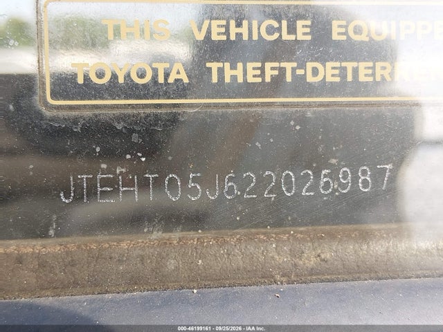 2002 Toyota Land Cruiser მანქანა იყიდება აუქციონზე, vin: JTEHT05J622026987, აუქციონის ნომერი: 46199161