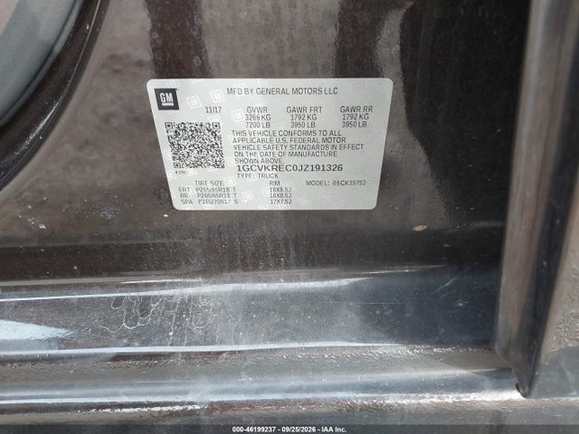 46199237 :رقم المزاد ، 1GCVKREC0JZ191326 vin ، 2018 Chevrolet Silverado 1500 2lt مزاد بيع