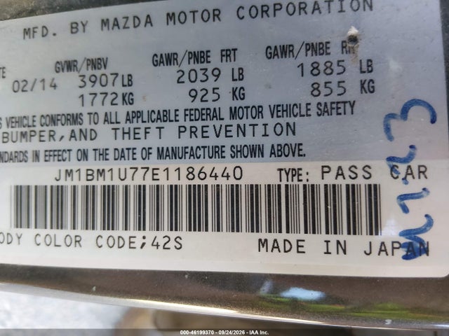 Mazda Mazda3 I Sport 2014 JM1BM1U77E1186440 Image 9