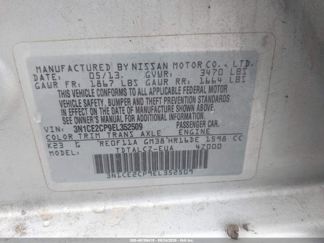Aukcja sprzedaży 2014 Nissan Versa Note S Plus, vin: 3N1CE2CP9EL352509, numer aukcji: 46199419