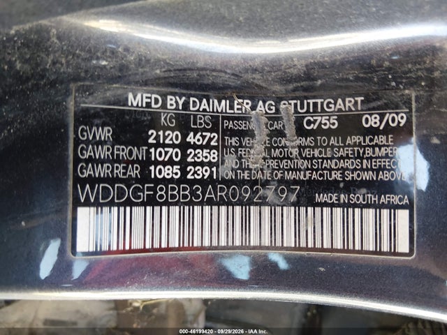 Продаж на аукціоні авто 2010 Mercedes-benz C 300 Luxury 4matic/sport 4matic, vin: WDDGF8BB3AR092797, номер лоту: 46199420