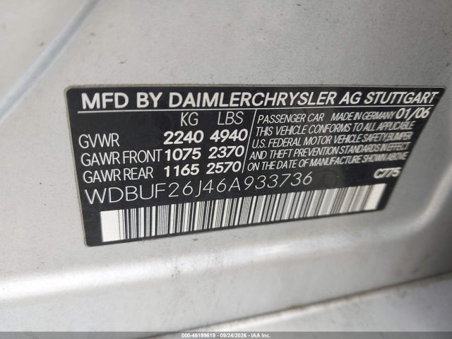Продаж на аукціоні авто 2006 Mercedes-benz E 320 Cdi, vin: WDBUF26J46A933736, номер лоту: 46199619
