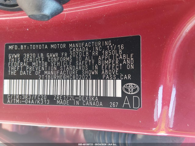Продажа на аукционе авто 2017 Toyota Corolla Se, vin: 2T1BURHE6HC802023, номер лота: 46199723