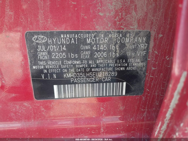 Продажа на аукционе авто 2014 Hyundai Elantra Gt, vin: KMHD35LH5EU218289, номер лота: 46199749