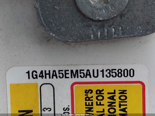 46199803 :رقم المزاد ، 1G4HA5EM5AU135800 vin ، 2010 Buick Lucerne Cx مزاد بيع