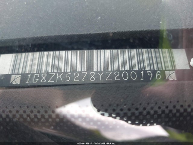 2000 Saturn Sl2 მანქანა იყიდება აუქციონზე, vin: 1G8ZK5278YZ200196, აუქციონის ნომერი: 46199817