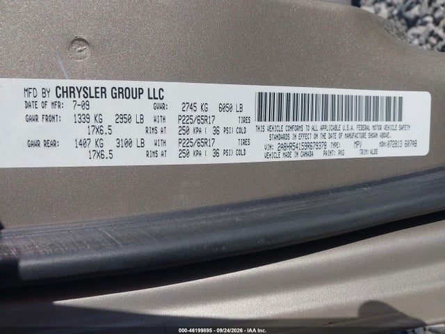 Aukcja sprzedaży 2009 Chrysler Town & Country Touring, vin: 2A8HR54159R679378, numer aukcji: 46199895