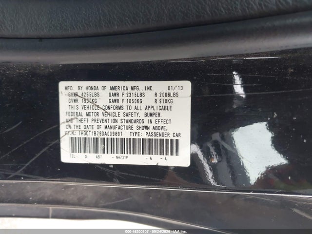 Продажа на аукционе авто 2013 Honda Accord Cpe Ex, vin: 1HGCT1B79DA009897, номер лота: 46200107