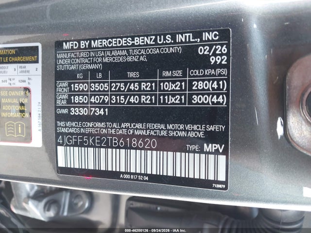 46200126 :رقم المزاد ، 4JGFF5KE2TB618620 vin ، 2026 Mercedes-benz Gls 450 4matic مزاد بيع