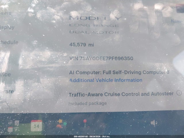 Продаж на аукціоні авто 2023 Tesla Model Y Awd/long Range, vin: 7SAYGDEE7PF696350, номер лоту: 46200148