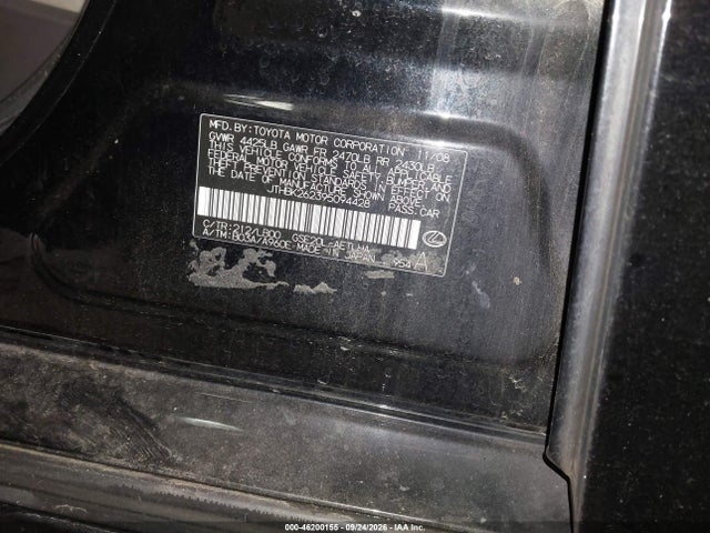 46200155 :رقم المزاد ، JTHBK262395094428 vin ، 2009 Lexus Is 250 مزاد بيع