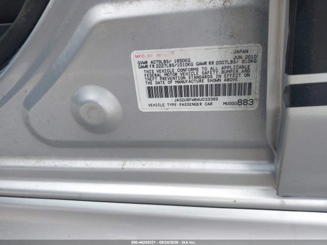 Продаж на аукціоні авто 2010 Mitsubishi Lancer Gts, vin: JA32U8FW8AU033389, номер лоту: 46200321