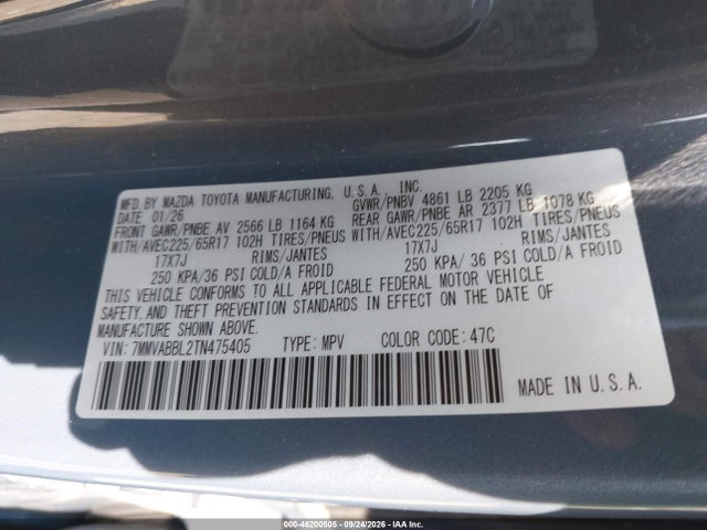 Aukcja sprzedaży 2026 Mazda Cx-50 2.5 S Preferred, vin: 7MMVABBL2TN475405, numer aukcji: 46200505