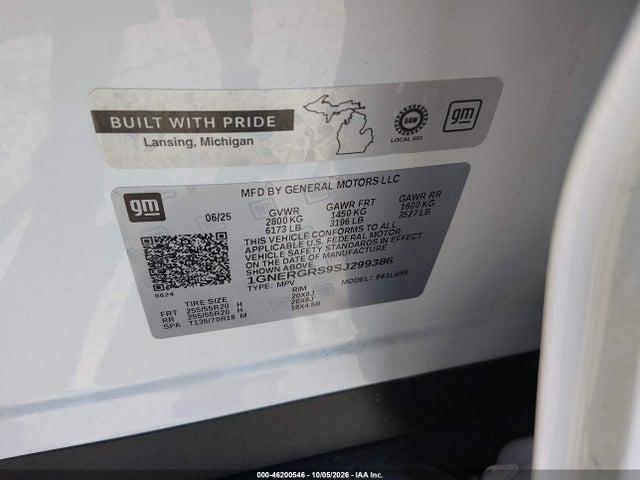 Продажа на аукционе авто 2025 Chevrolet Traverse Fwd Lt, vin: 1GNERGRS9SJ299386, номер лота: 46200546